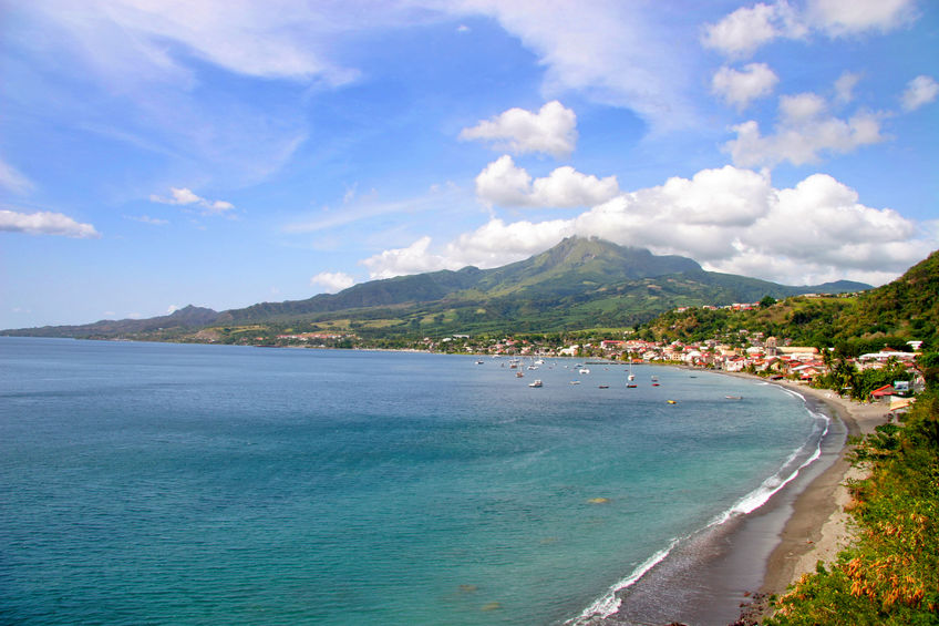 coastine of the french caribbean island of martinique, france